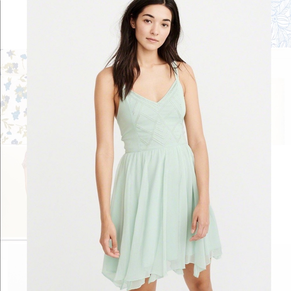 Abercrombie & Fitch Beaded Chiffon Skater Dress